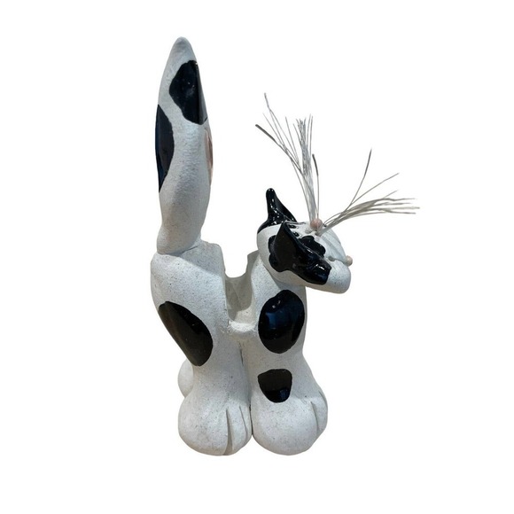 Pence Pets Cat Business Card Holder Handmade Clay 5" High Vintage 1997 Signed - Picture 6 of 7